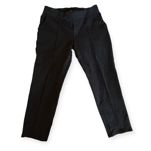 GARNET HILL Comfort Crop Trousers Pull-on Pants Heathered Charcoal Size Medium - Picture 2 of 13